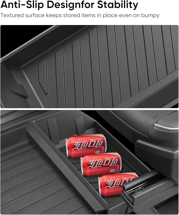 Tesla Cybertruck Underseat Storage Box - Custom-Fit Organizer for 2024-2025 Model, Durable ABS Material, Easy Installation, Maximizes Hidden Storage Space