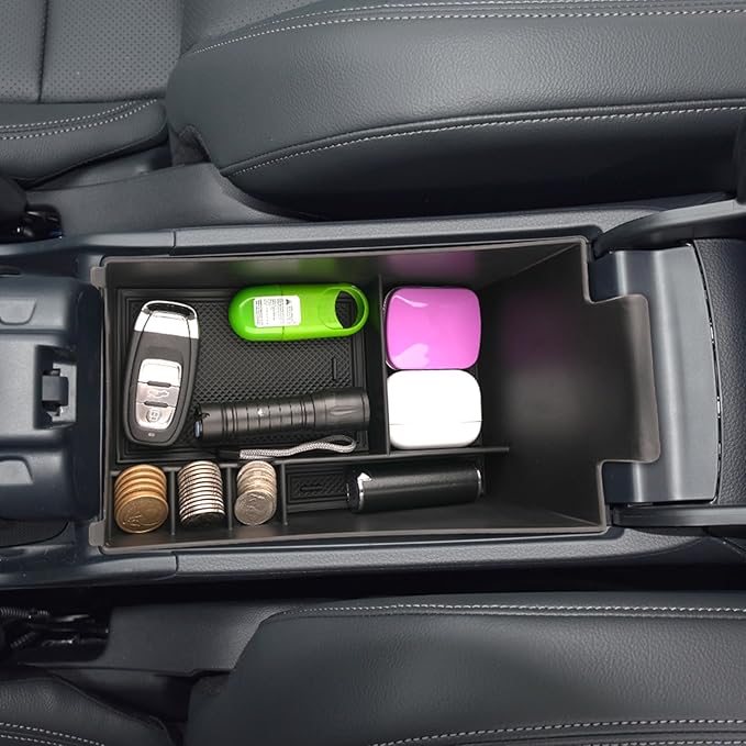 SXCY for 2023-2025 2026 2027 HRV HR-V Center Console Organizer Tray for 2023-2026 2027 Honda HRV HR-V Accessories Armrest Console Tray Storage Box 2023-2026 2027 HRV HR-V Console Organizer Black
