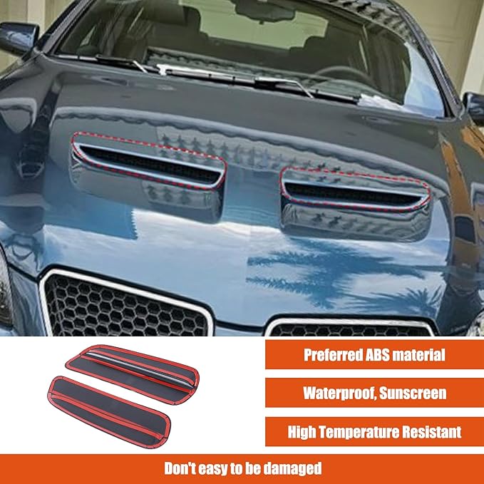Car Engine Hood Air Outlet Vent Cover Trim Compatible with Pontiac G8 08-09/Holden Commodore 06-12 Car Front Engine Hood Vent Air Flow Intake Body Moulding Protection Cover decoration (Piano Black)