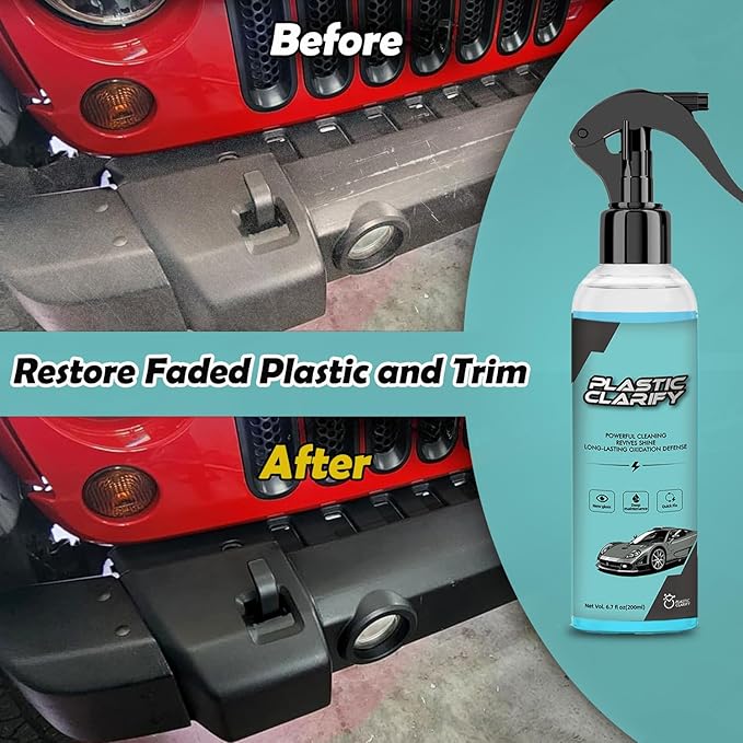 Plastic Refurbishment, Car Trim & Plastic Restorer for Refreshing Faded Plastic, Leather, Vinyl & Rubber Trim with Polish, Automotive Shiny Stuff, Black Exterior & Interior Care-200ml