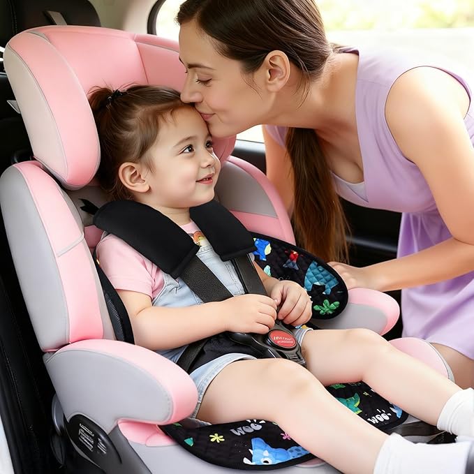 Car Seat Potty Training Protector, 2 Pack Waterproof Piddle Pad Carseat for Baby Toddlers, Leak-Proof Car Seat Liner with Non-Slip Back & 2 Strap Covers, Machine Washable - Black