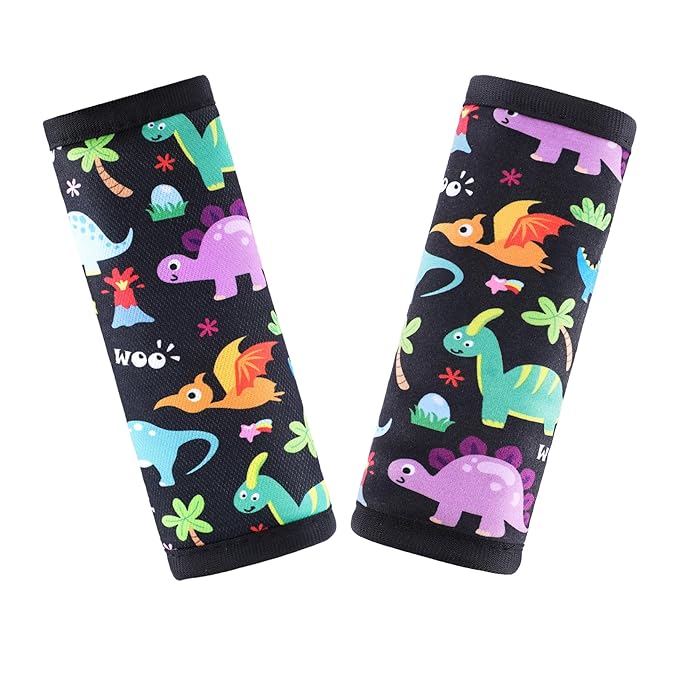 COOLBEBE Car Seat Straps Shoulder Pads for Baby Kids, Super Soft Seat Belt Covers for All Car Seats/Pushchair/Stroller/High Chair, Dinosaur Style, Polyester Material