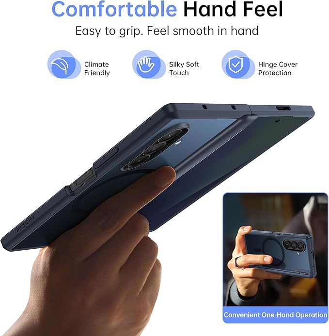 MOBOSI Magnetic for Z Fold 7 Case with Privacy Screen Protector, Samsung Galaxy Z Fold7 Cover[Compatible with Magsafe & Full Body Hinge Protection] Shockproof Phone Cases for zfold 7, Black