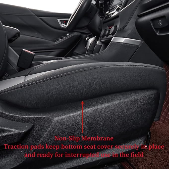 coverdream Forester Leather Seat Covers Custom Fit for 2019-2024 Subaru Forester SUV Seat Cushion,Fully Covered,Airbag Compatible Waterproof Car Seat Protector (Full Set,Black/Gray)