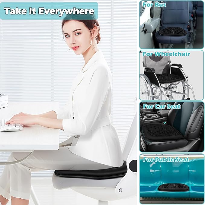 Big Ant Memory Foam Car Seat Cushion for Driver - Heightening Seat Pad for Short Drivers, Relieves Pressure for Long Drives - Non-Slip Car Booster Cushion for Office, Truck, Wheelchair