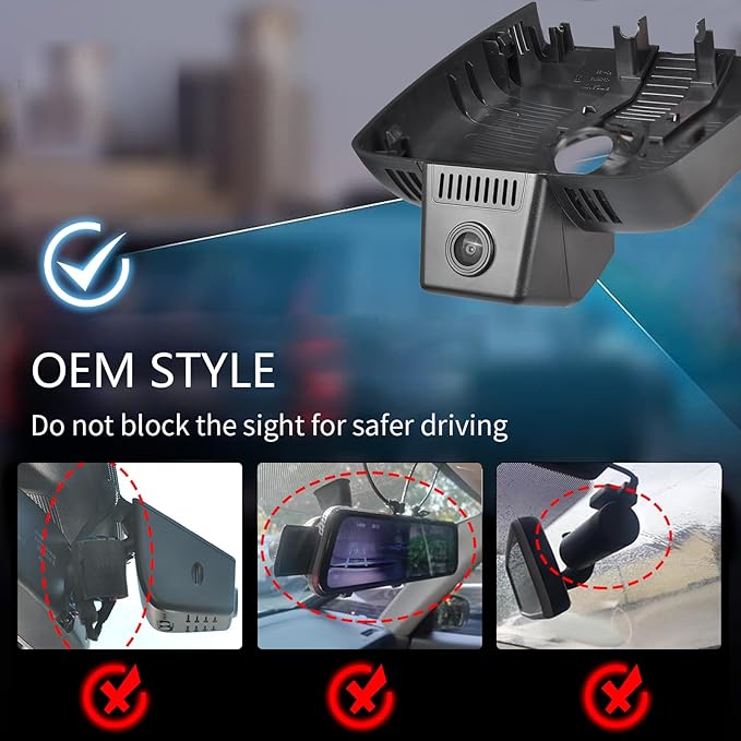 mangoal 4K Dash Cam fit for GMC Acadia 2024-2026(Model C), SE SEL Set AT4 Denali, Easy to Install, Free App & WiFi, 64GB Card