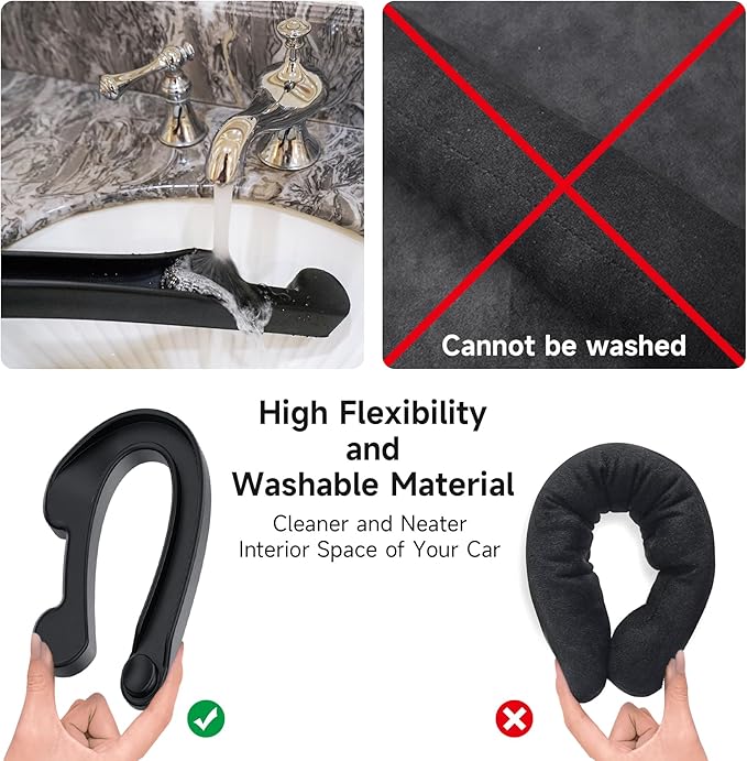 Givifive Car Seat Gap Filler Set of 2, 3IN1 Seat Side Gap Filler Plug with Storage Slot & Hook Function, Soft Foam Universal Fit Car SUV Truck Fill Gap Between Seats Console Organizer（Narrow Black）