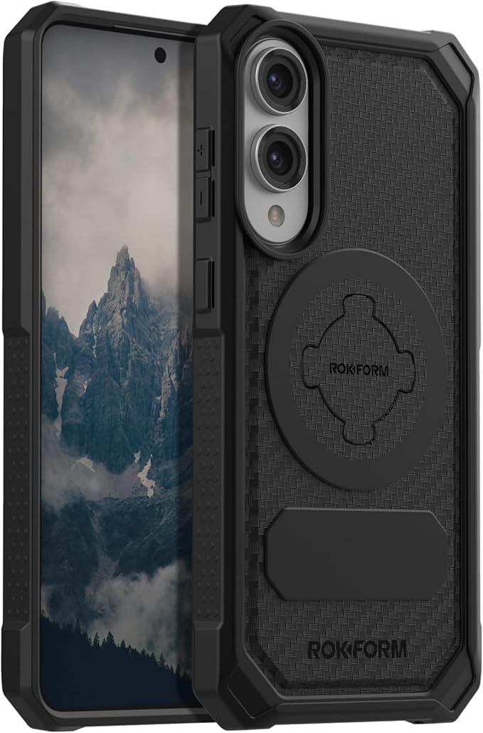 Rokform Rugged Case Compatible with Galaxy S25 Edge, Magnetic Cover with Twist Lock, Drop Tested Armor (Black)