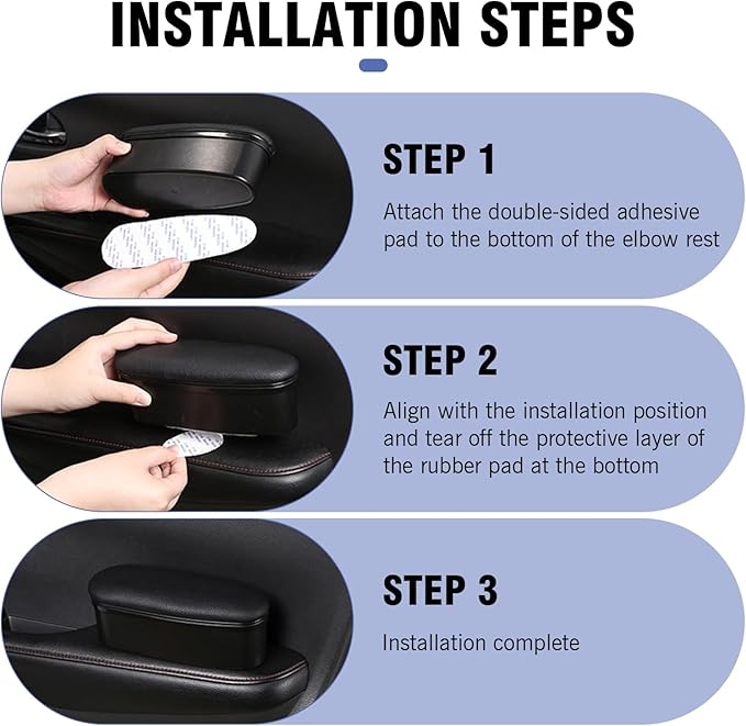 Car Armrest Support Left Elbow Pad, Retractable Elbow Pad with Storage, Adjustable Auto Armrest Modifiation Accessories, Universal Fit for Most Cars (Black)