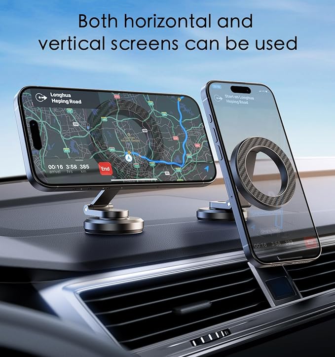 JUHOO Upgrade Phone Holder for car Magnetic rotatable and Retractable car Phone Holder Mount Dashboard Mount Fit for iPhone 15 14 13 12 Pro Max Plus Mini & All Smartphone
