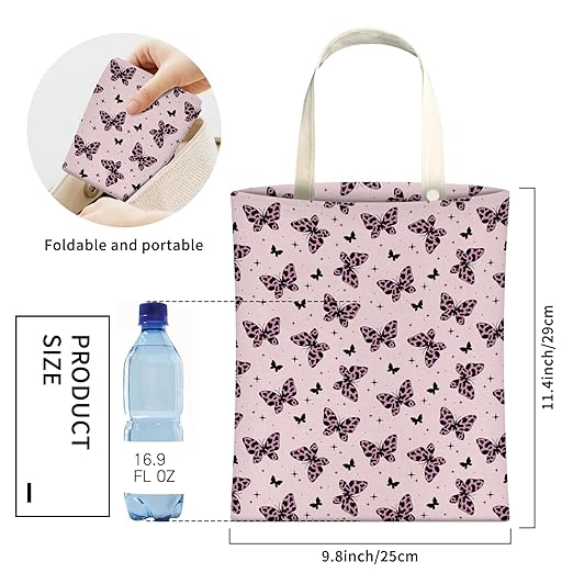 Cute Car Trash Can, Hanging Canvas Car Back Seat Organizer and Storage Bag, Funny Car Trash Bag For Travelling, Outdoor Cute Purple Butterfly leopard
