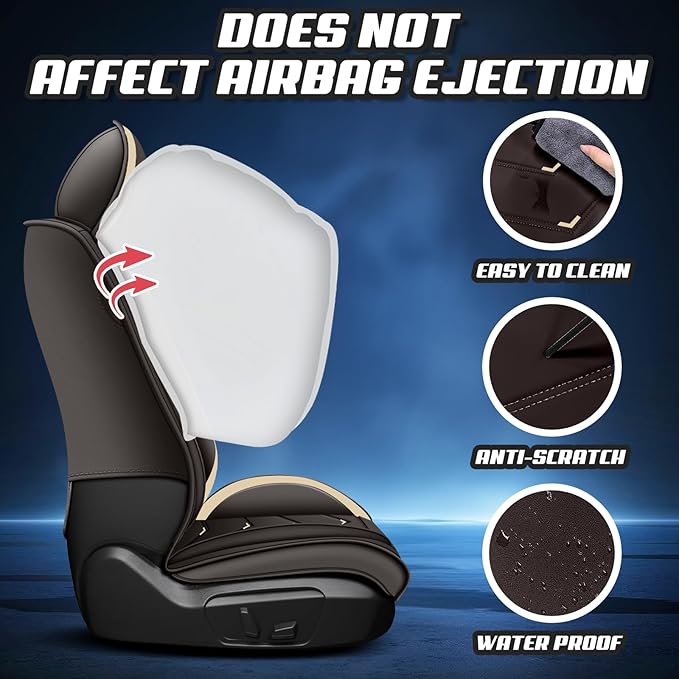 Car Seat Covers for Lexus ES 350 2007-2025, Premium Nappa Leather Car Seat Cover, Stylish Sport Seat Covers， Automobile Seat Cover Sets.(Luxury 5 Seats/Coffee Color)