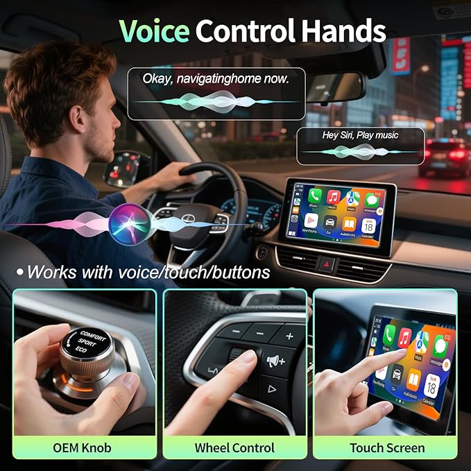 2026 Upgraded 2-in-1 Wireless CarPlay Adapter & Android Auto Wireless Adapter, Bluetooth Car Adapter for Wired to Wireless, Fast & Stable Auto-Connect, 5G WiFi & BT 5.4, Plug & Play (USB-C/A)