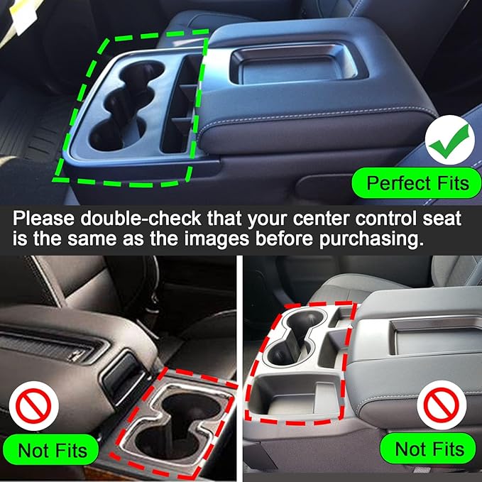 Center Console Armrest Cover Replacement for Chevy Silverado 1500 Accessories GMC Sierra 2500 3500 2014 2015 2016 2017 2018, Gray PU Leather Middle Console Cover(only Leather Part)