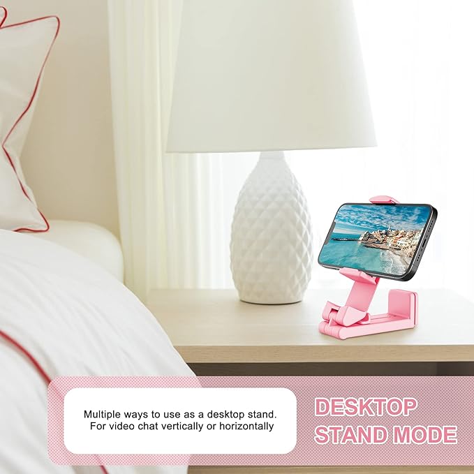 Perilogics Airplane Phone Holder Mount Universal in Flight Hands Free Viewing with Multi-Directional Dual 360 Degree Rotation (Black/Pink)