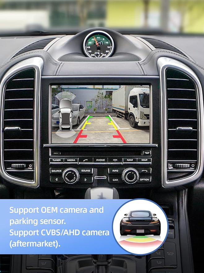 ISUDAR PCM 3.1 Wireless Carplay & Android Auto Module for Porsche Panamera Cayenne Macan Cayman Boxster 911 718 Support Reverse Camera Parking Sensor Mirror Link Steering Wheel Control