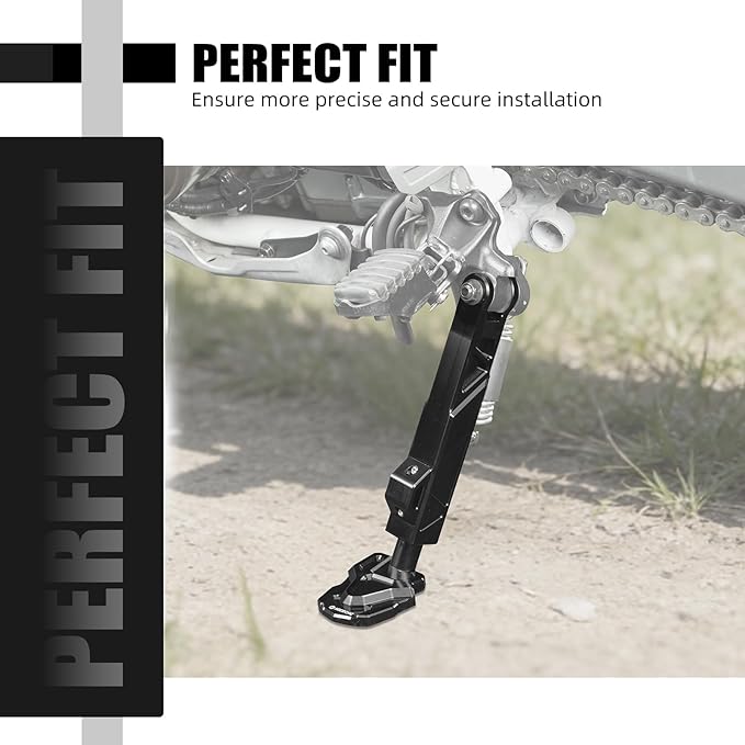 NICECNC Black Adjustable Side Stand Kickstand Compatible with Honda CRF1100L Africa Twin 2020-2026, CRF1100L Africa Twin Adventure Sports 2020-2026, Replacement for 50530-MKS-E01