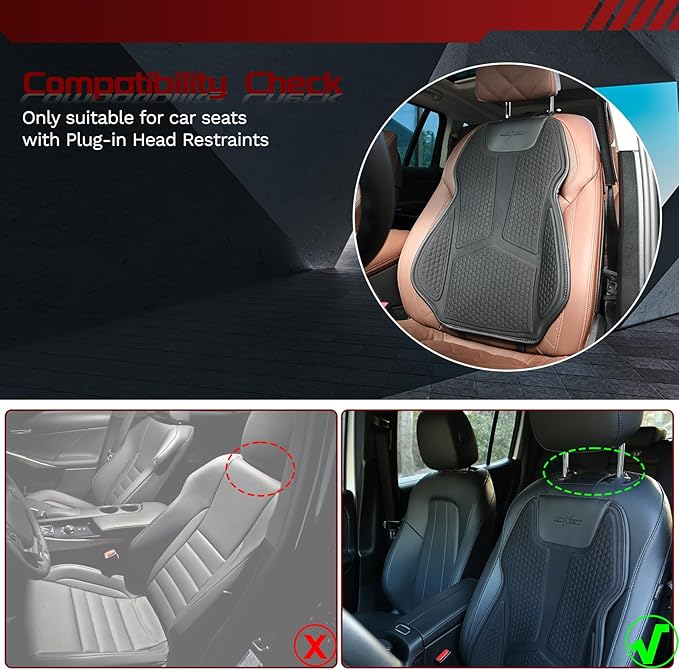 Lumbar Support Pillow for Car Improve Lower Back Pain Relief & Sitting Posture Back Support,Gel Lumbar Seat Cushion for Car,Gel Car Seat Back Support Ergonomic Lumbar Comfort for Long Sitting,Black