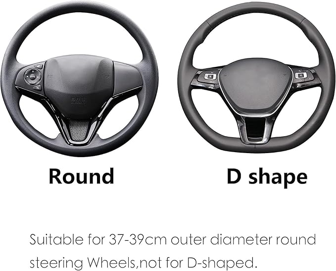 ALEMODR Premium Blue Carbon Fiber Leather Steering Wheel Cover Universal 15 inch,Stylish Protection for Your Wheel