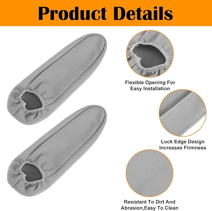 4 Pcs Arm Rest Cover for Car, Car Armrest Cover Armrest Covers for Cars Front Auto Seat Armrests Protectors Arms Rest Replacement Elastic Protector Vehicle Interior Decor(Gray)