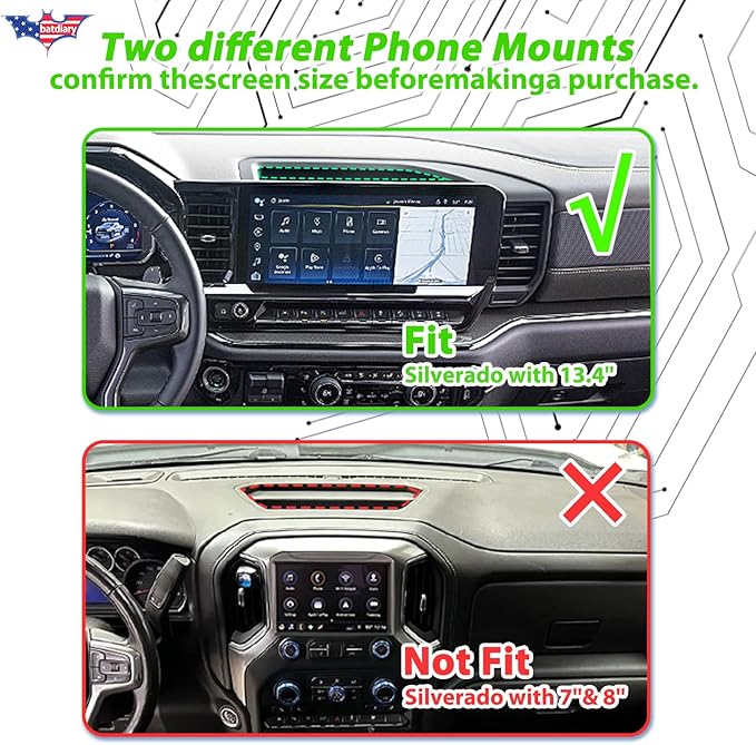 2024-2025 Silverado 1500 Magnetic Phone Mount – Compatible with 2022-2025 Chevy Silverado & GMC Sierra, No-Drill Metal Cell Phone Holder for Dash Platform Car Accessories
