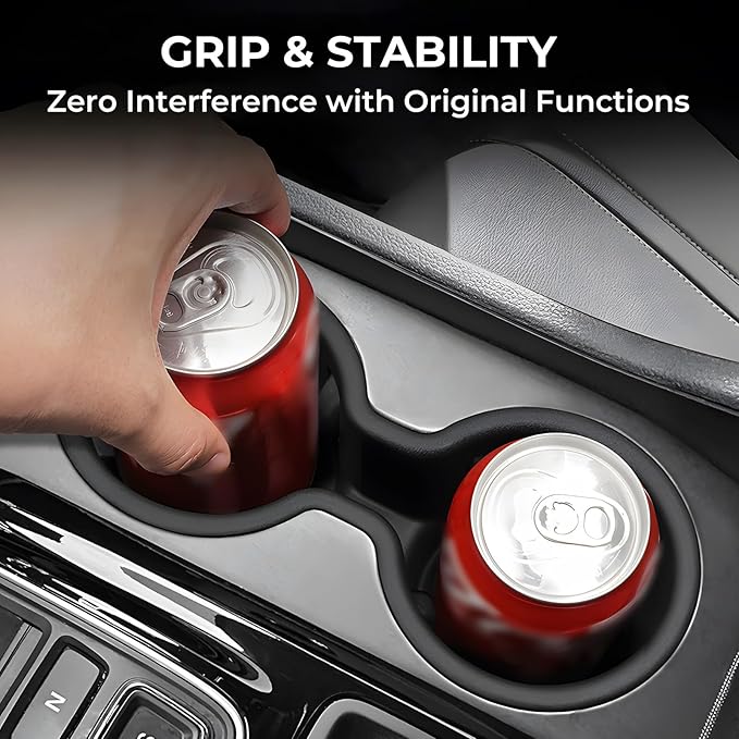 Car Center Console Cup Holder Inserts for Honda Pilot 2023-2026 & Passport/Ridgeline 2024-2026, TPE Interior Accessories Cup Holder Protector for 23-25 Pilot & 24-26 Passport/Ridgeline, Black