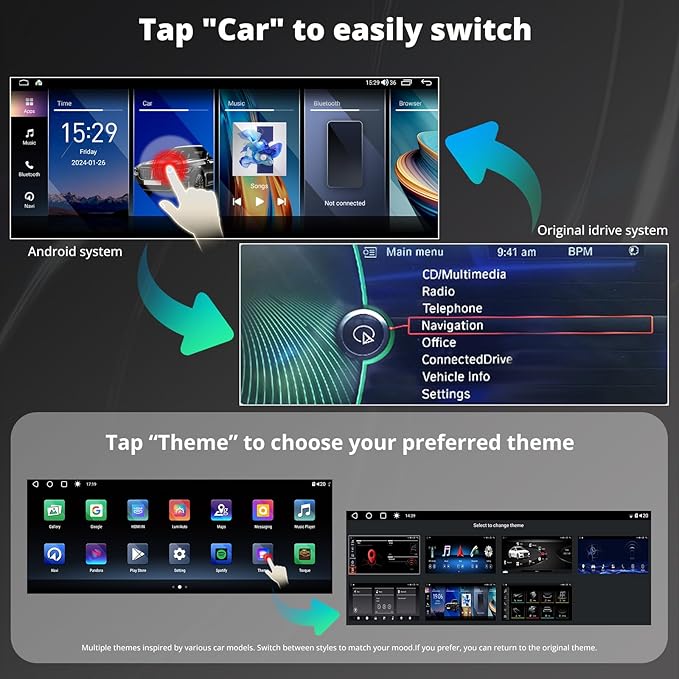 [12.3 inch] ATOTO Android Car Stereo Compatible with BMW 3 Series E90 E91 E92 E93 2008-2012 CIC System, Keep Original Function, Wireless CarPlay & Android Auto, 4G LTE,GPS Tracking, Dual B