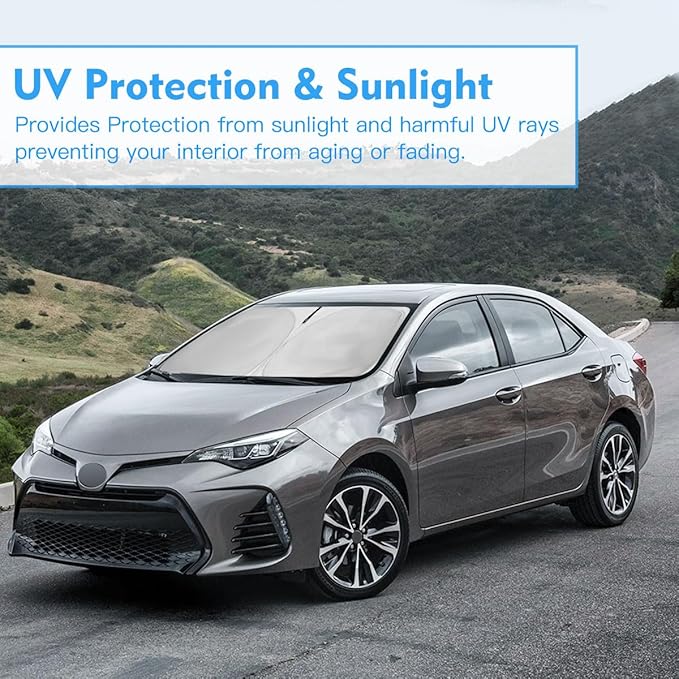 Windshield Sun Shade Window Sunshade Custom Fit Toyota Corolla Accessories 2026 2025 2024 2023 2022 2021 2020 (Not for Corolla Cross) Car Sun Visor UV Protector for Corolla Shield Cover Keep Cool