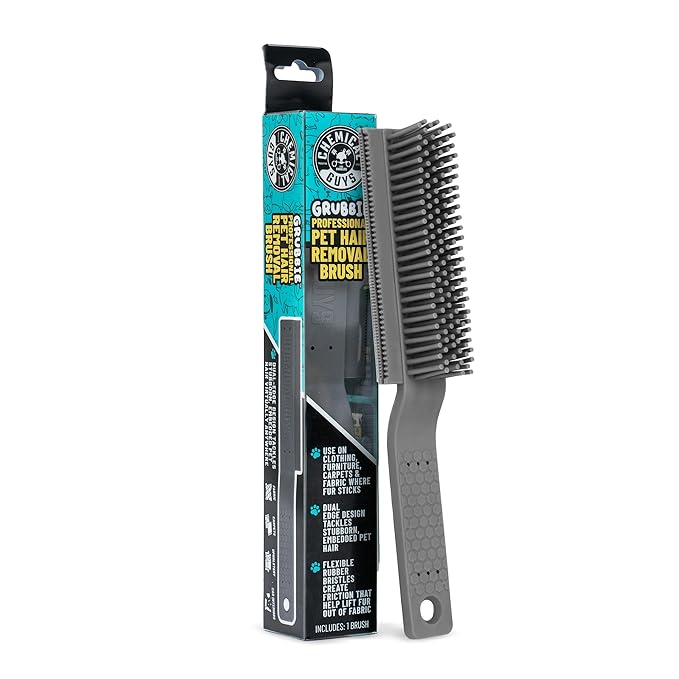 Chemical Guys Professional Rubber Pet Hair Removal Brush – Multi Surface Detailing & Pet Hair Removal Tool for Cars, Trucks, SUVs, RVs & Home – Removes Lint and Debris from Upholstery and Carpet