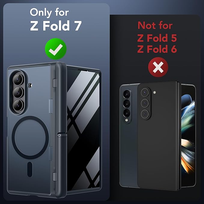 MOBOSI for Samsung Galaxy Z Fold 7 Case with Privacy Screen Protector, [Compatible with Magsafe], [Built-in Kickstand & Full Body Hinge Protection] Magnetic Slim Phone Case for Z Fold7, Jet Black
