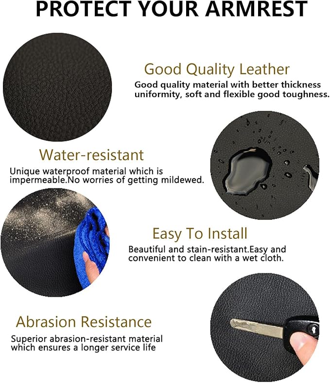 Compatible with Center Console Armrest Cover for Honda Ridgeline 2006-2014 Leather Arm Rest Storage Box Lids Cushion Protector Pad
