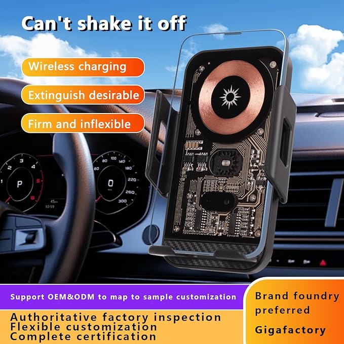 Wireless Car Charger,15W Fast Charging Auto-Clamping Car Charger Phone Mount Air Vent Cell Phone Holder Compatible iPhone，Car Accessories for iPhone 16 15 Pro Plus Max 14 13 12 (Black)