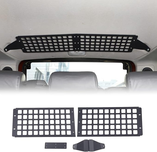 Car Trunk Roof MOLLE Panel Bracket Compatible with Toyot@ FJ Cruiser 2007-2021, Overhead MOLLE Panel Storage, Inner Rear Roof Hanging Bag Rack Holder (Rear)