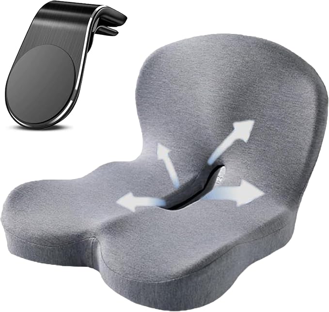Back and Seat Cushion, Trucker Seat Cushions for Long Sitting, Car seat Cushion with Back Support, Seats Cushions for Lumbar Pain and Supporting The HIPS, Trucker Essentials (F)