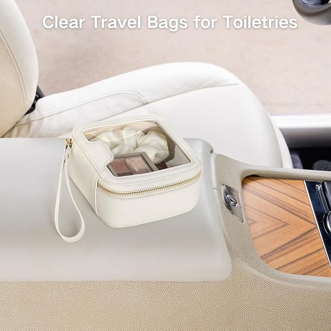 PACKISM Clear Makeup Bag - TSA Approved Toiletry Bag for Carry-on & Checked Luggage, Water Resistant Car Storage Organizer with Reinforced Seams