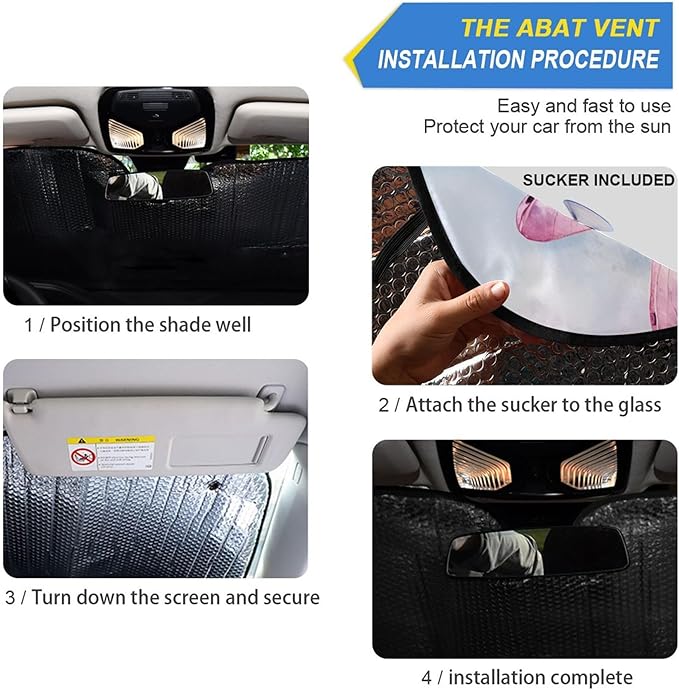 xigua Watercolor Dragonflies Car Windshield Sunshade Foldable Front Window Sun Visor Protector for Car,SUV,Truck - Keep Vehicle Cool,55 x 27.6 Inch