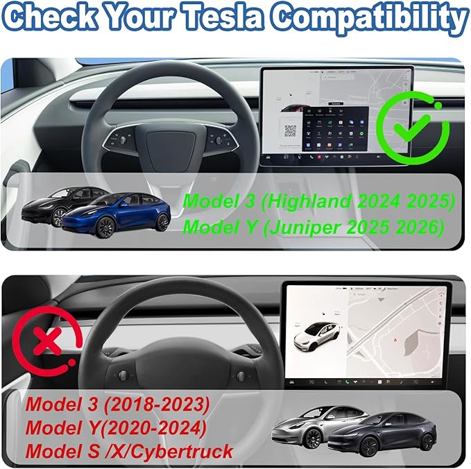 Phone Mount for 2025 2026 Model Y Juniper & 2024 2025 Model 3 Highland,Tesla Interior Accessories, Compatible with MagSafe Magnetic Holder with Fixed Vent/Dashboard Mount, 360° Rotatable