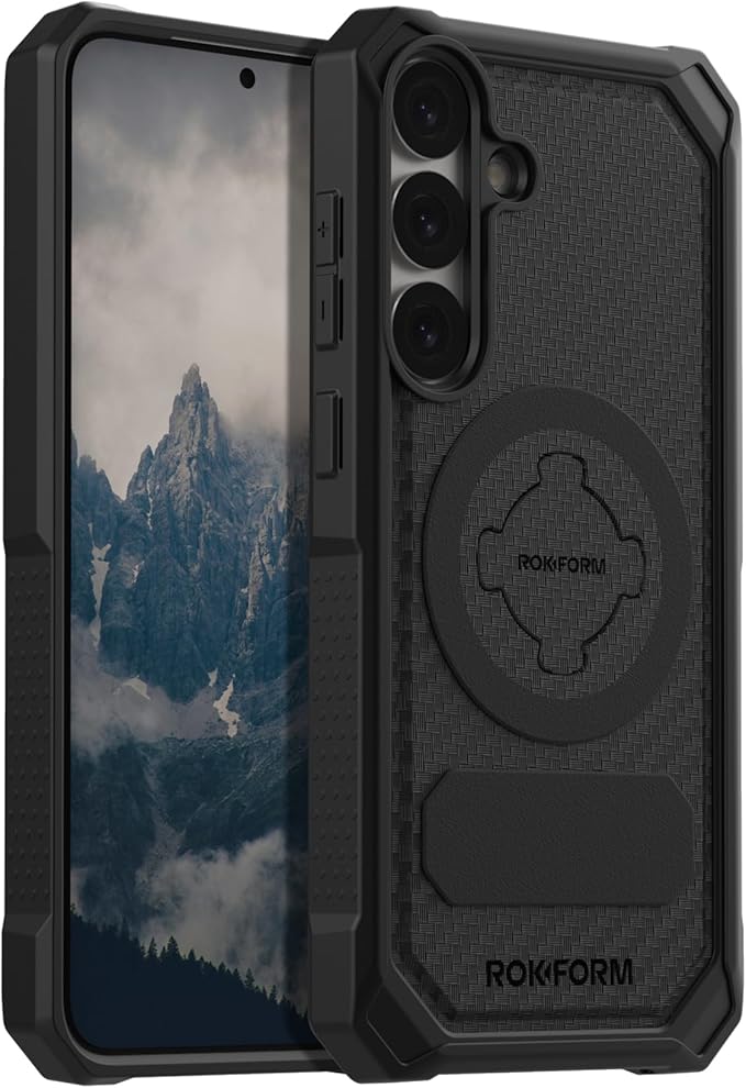 Rokform Rugged Case Compatible with Galaxy S25 Plus, Magnetic Cover with Twist Lock, Drop Tested Armor (Black) | Magnetic Cover, with Twist Lock, Drop Tested Armor