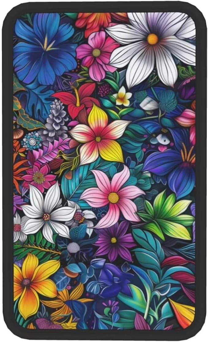 Center Console Armrest Cover Hippie Flower Armrest Protector Boho Floral Car Accessories Mandala Armrest Cushion Pad Armrest Seat Box Cover Protector