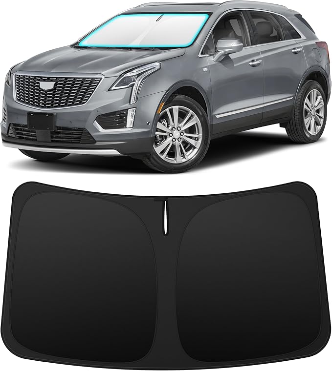 INSAUTO Custom Fit Windshield Sun Shade Accessories for Cadillac XT5 2017-2026, Foldable Front Window Sunshade, UV & Heat Reflector, Keeps Interior Cool, Includes Storage Bag