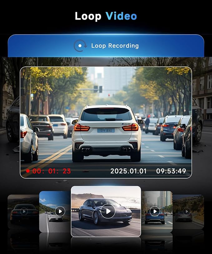 360°Dash Cam Front and Rear Inside Left Right, 4 Channel FHD 1080P Dash Cam for Cars,3 Inch Dashcams with Night Vision, Loop Recording, Motion Detection, 24H Parking Mode Monitor,Reverse View