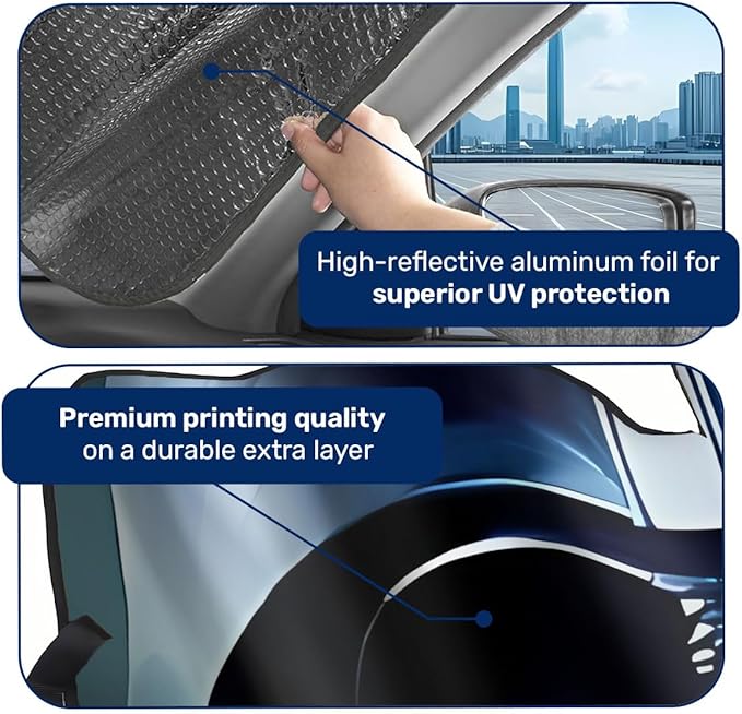 GENANY Star Movie Windshield Sun Shade for Car SUV Truck (55x30 Inches), Sun Shade Windshield, Shades for Front Windows, Sunshade for Car Windshield, Protector Blocks UV