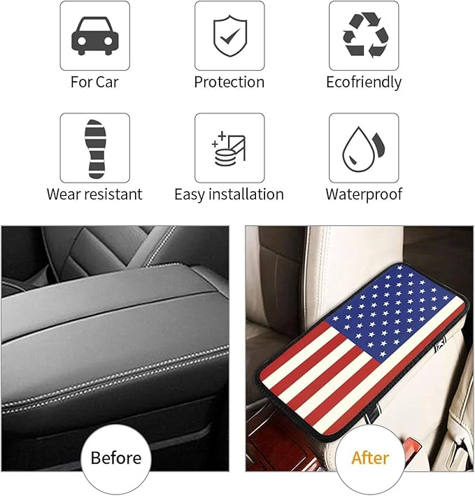 Custom Car Armrest Cushion Add Your Text Image Custom Auto Center Console Armrest Pad Cushion Universal Deco Pad Center Console Cover for Car Seat Handrail Box 7.5x12.6in