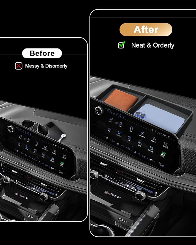 Dash Console Organizer For 2025-2026 Chevy Tahoe/Suburban - Behind Screen Silicone Dashboard Organizer For 2025-2026 Tahoe/Suburban(LS/LT/Z71/RST/Premier/High Country) Accessories Center Console