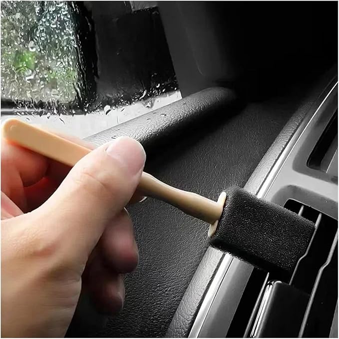 Car Air Conditioner Vent Cleaner Brush – Compact Detailing Tool for Cars, Homes, and Offices – Sponge Head, Sturdy Handle(5pcs)