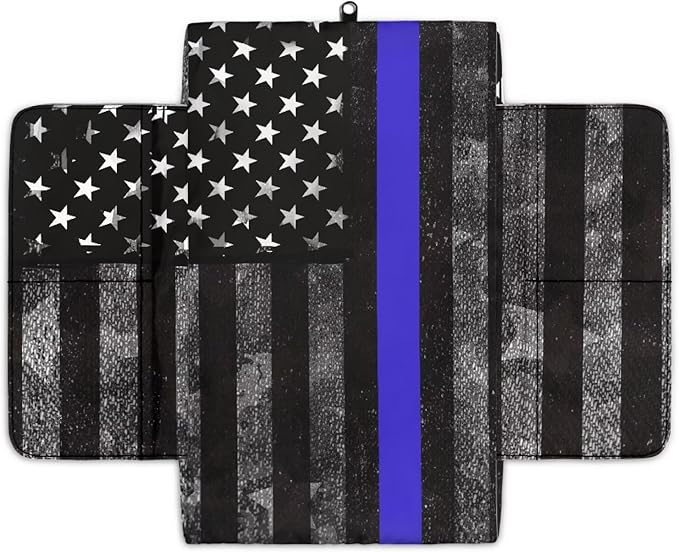 Tupalatus Police Flag Car Console Cover Washable Car Center Console Replacement Accessories Interior Protection Breathable Easy Installation Universal Fit for Car SUV Trucks