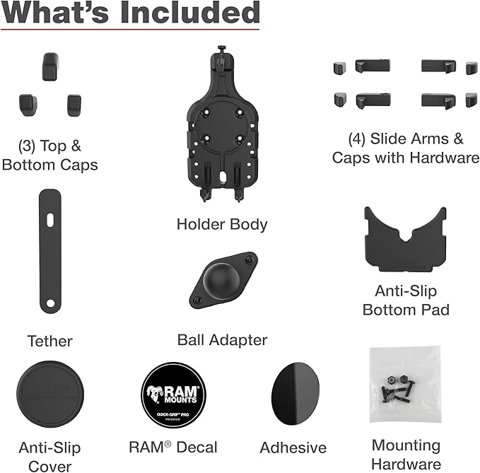 RAM MOUNTS Quick-Grip Pro Phone Holder with B-Size (1") Ball RAM-HOL-PD5BU