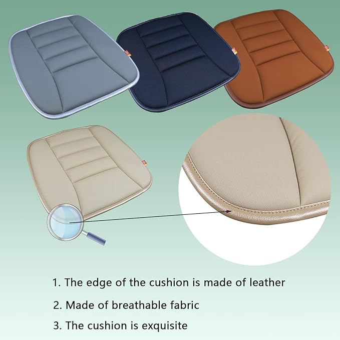 Car Seat Cushion Pad for Driving, Chair Cushion for Office/Truck with Memory Foam, Seat Cushion Comfortable and Durable, Khaki