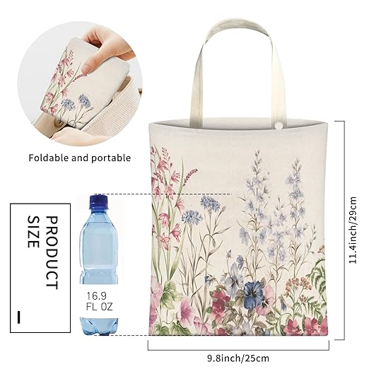 Cute Car Trash Can, Hanging Canvas Car Back Seat Organizer and Storage Bag, Funny Car Trash Bag For Travelling, Outdoor Cute Watercolor Floral