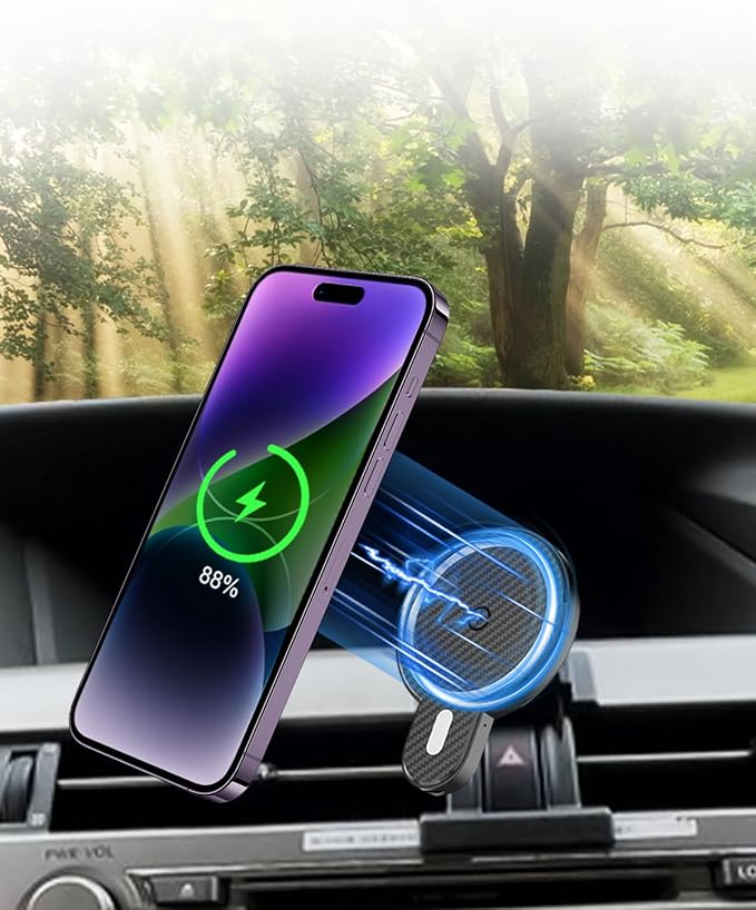 PZK Car Phone Mount for L-EXUS RX 350/ RX 450h 2010 2011 2012 2013 2014 2015 Accessories Custom Air Vent Car Phone Holder Magnetic 15W Fast Wireless Charger 360° Rotation Automobile Cradles